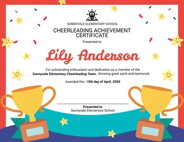 Editable Kids Cheerleading Certificate Template - Edit Online & Download