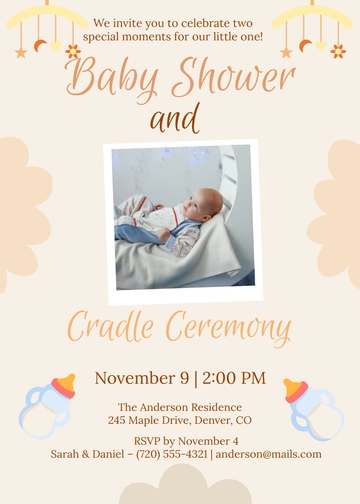 Baby Shower and Cradle Ceremony Invitation Template - Edit Online & Download