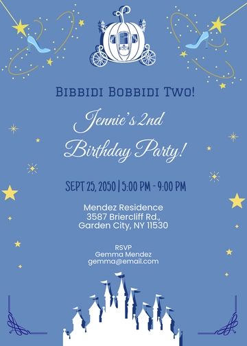 Bibbidi Bobbidi Two Cinderella Invitation Template - Edit Online & Download