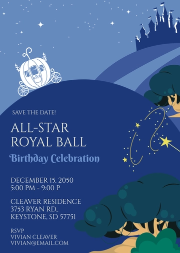 Cinderella  Save the Date Invitation Template - Edit Online & Download