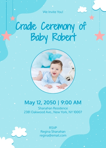 Baby Boy Cradle Ceremony Invitation Template - Edit Online & Download