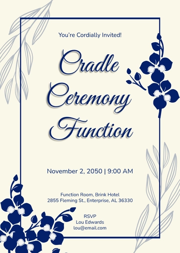 Cradle Ceremony Function Invitation Template - Edit Online & Download