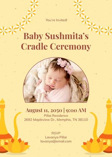 Telugu Cradle Ceremony Invitation Template - Edit Online & Download