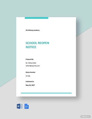 School Reopen Notice Template
