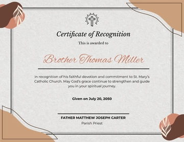 Aesthetic Catholic Church Certificate Template - Download | Template.net