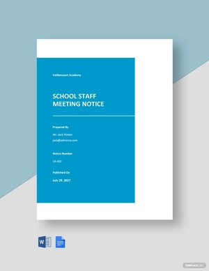 School Staff Meeting Notice Template