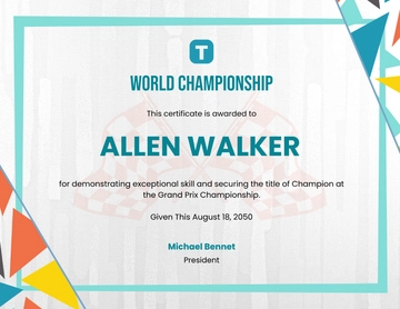 Colorful Motorsport Champion Certificate Template - Edit Online & Download