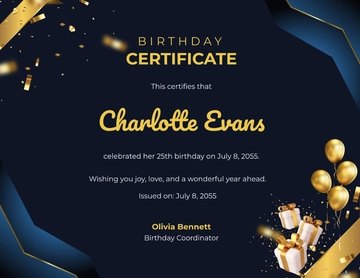 Fancy Birthday Certificate Design Template - Edit Online & Download
