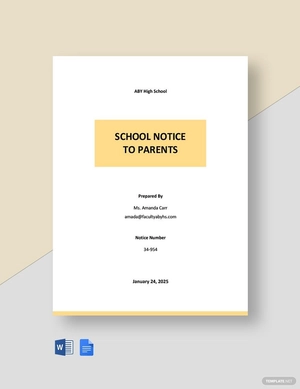 School Notice To Parents Template