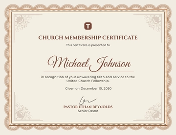 Church Certificate Template - Edit Online & Download