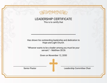 Blank Church Leader Certification Template - Edit Online & Download