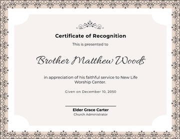 Elegant Church Certificate Design Template - Edit Online & Download