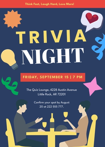 Creative Trivia Date Night Invitation Template - Edit Online & Download