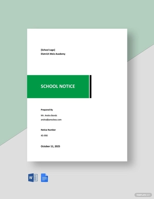Sample School Notice Template