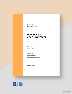 High School Coach Contract Template