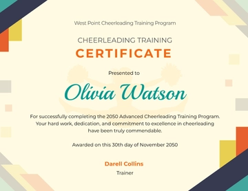 Cheerleading Training Certificate Template - Edit Online & Download