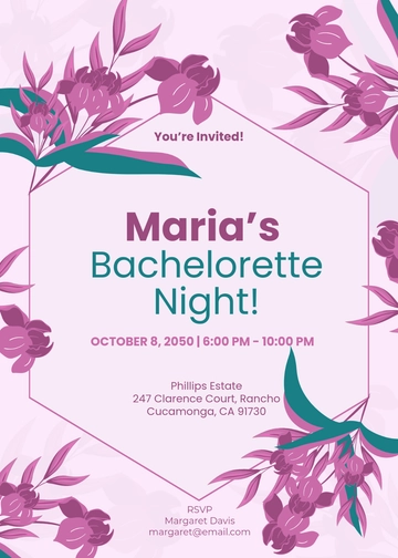 Pink Floral Digital Invitation Template - Edit Online & Download