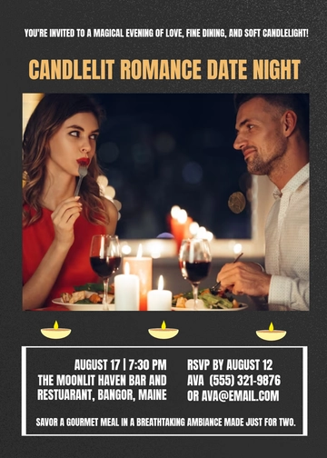 Candlelit Date Night Invitation Template - Edit Online & Download