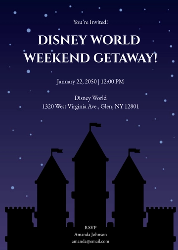 Black Disney World Invitation Template - Edit Online & Download