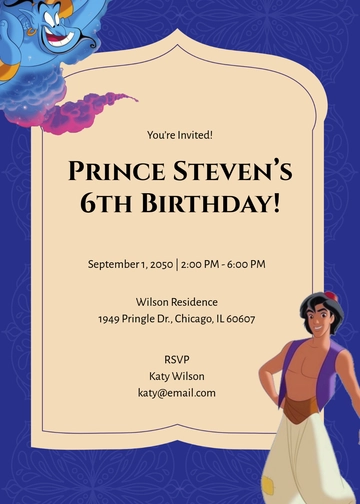 Disney Aladdin Invitation Template - Edit Online & Download