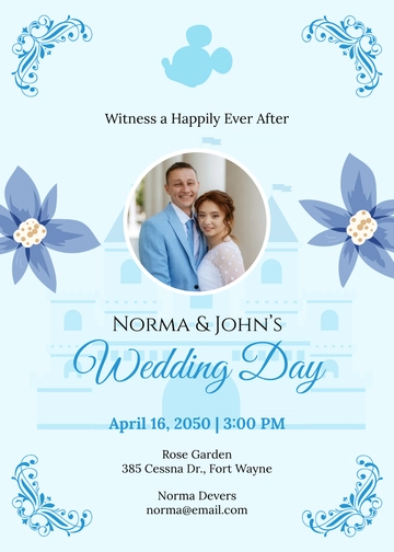Professional Disney Wedding Invitation Template - Edit Online & Download