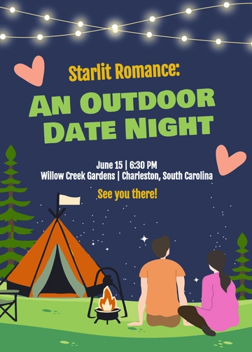 Modern Outdoor Date Night Invitation Template - Edit Online & Download