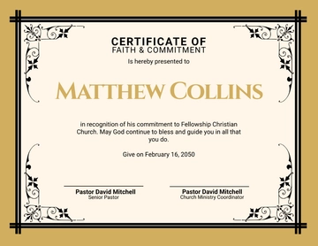Christian Church Certificate Template - Edit Online & Download