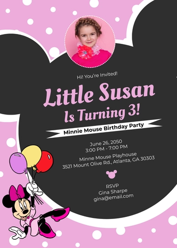 Disney Minnie Mouse Invitation Template - Edit Online & Download