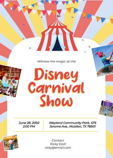Aesthetic Disney Carnival Invitation Template - Edit Online & Download
