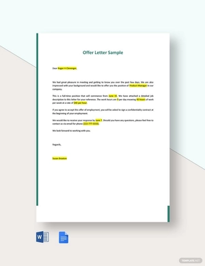 Offer Letter Sample