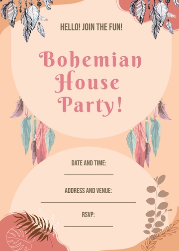 Blank Bohemian Digital Invitation Template - Edit Online & Download
