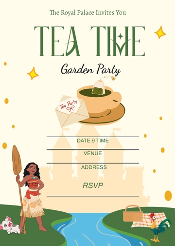 Blank Disney Tea Time Invitation Template - Edit Online & Download