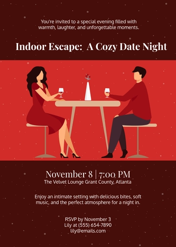 Unique Indoor Date Night Invitation Template - Edit Online & Download