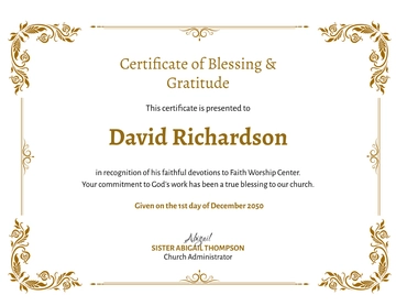 Editable Thoughtful Church Certificate Template - Edit Online & Download