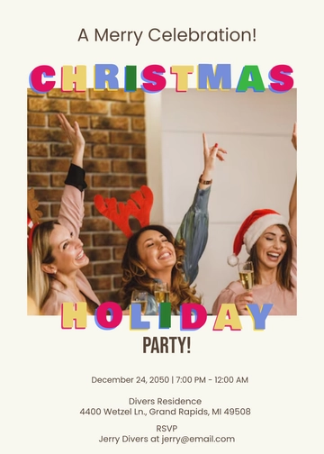 Colorful Holiday Digital Invitation Template - Edit Online & Download