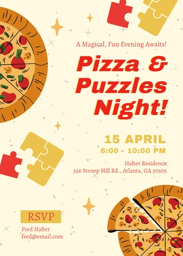 Disney Pizza and Puzzles Invitation Template - Edit Online & Download