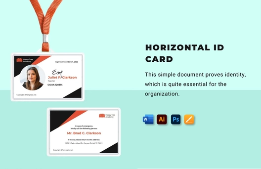 Horizontal ID Card Template