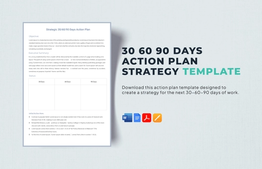 30 60 90 Days Action Plan Strategy Template