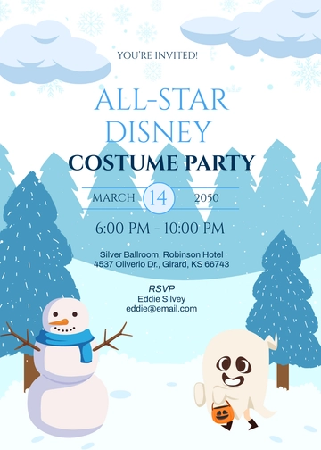 White All-Star Disney Invitation Template - Edit Online & Download