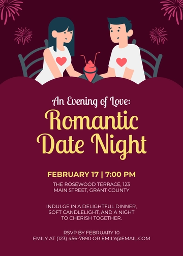 Romantic Date Night Invitation Template - Edit Online & Download