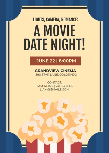 Movie Ticket Date Night Invitation Template - Edit Online & Download