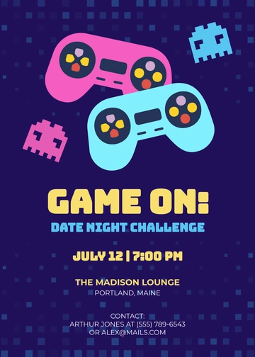 Personalized Game Date Night Invitation Template - Edit Online & Download