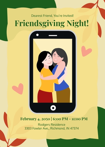 Modern Digital Friendsgiving Invitation Template - Edit Online & Download