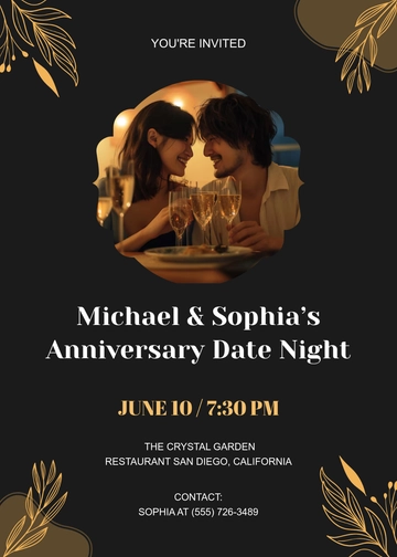 Anniversary Date Night Invitation Template - Edit Online & Download