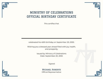 Blank Ministry Birthday Certificate Template - Edit Online & Download