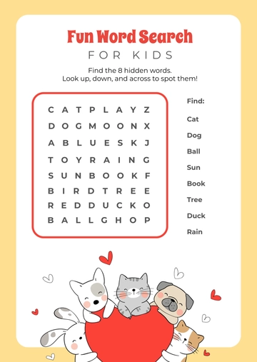 Word Search for Kids Template - Edit Online & Download