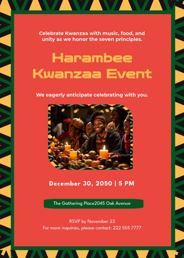 Harambee Kwanzaa Invitation Design Template - Edit Online & Download Harambee Kwanzaa Invitation Design Template - Edit Online & Download