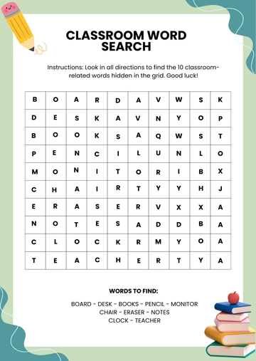 Classroom Word Search Template - Edit Online & Download