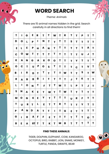 Themed Word Search Template - Edit Online & Download