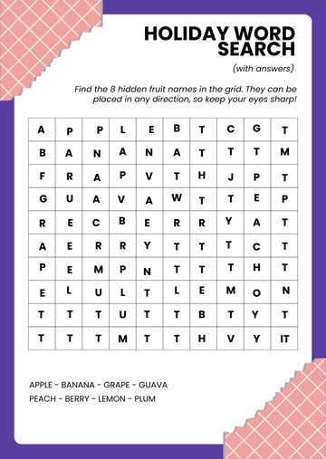 Word Search with Answers Template - Edit Online & Download